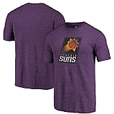 Phoenix Suns Purple Distressed Logo Fanatics Branded Tri-Blend T-Shirt